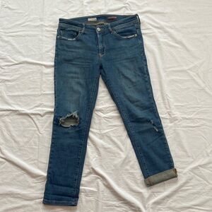 Anthropologie Pilcro Slim Boyfriend Distressed Ankle Jeans Womens Size 27